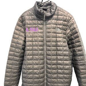 The North Face black Quilted Jacket with Purple LSU Logo